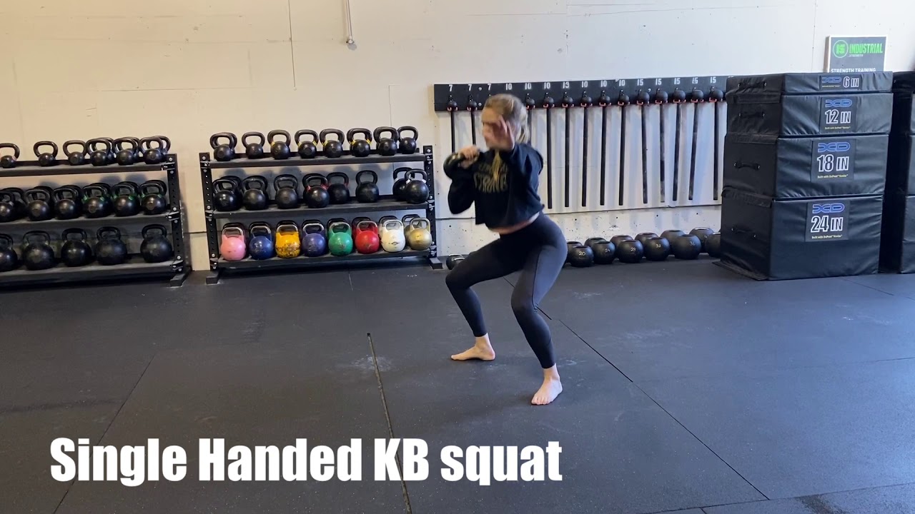 Single Handed Kettlebell Front Squat - YouTube