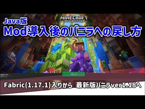 Mod導入後のバニラへの戻し方【マインクラフト】Java版 Ver1.18