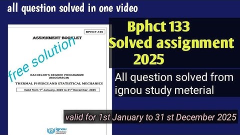 Bphct 133 solved assignment 2025