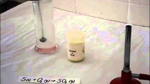 Sulfur burns in oxygen