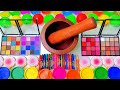 Satisfying Video DIY Making Rainbow Slime Mixing Eyeshadow Makeup Cosmetics Glitter ASMR Slime Relax