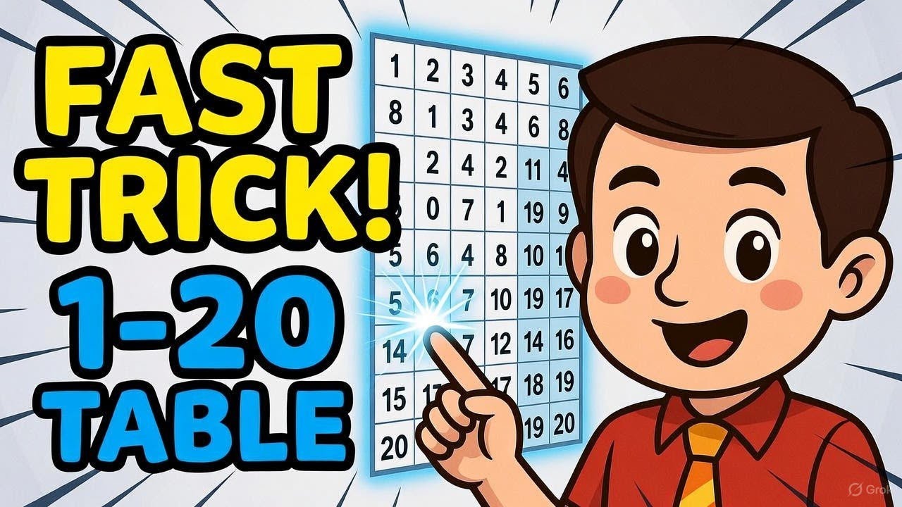 “Master 1–20 Multiplication Tables in Minutes! Super Fast Trick 🔥”