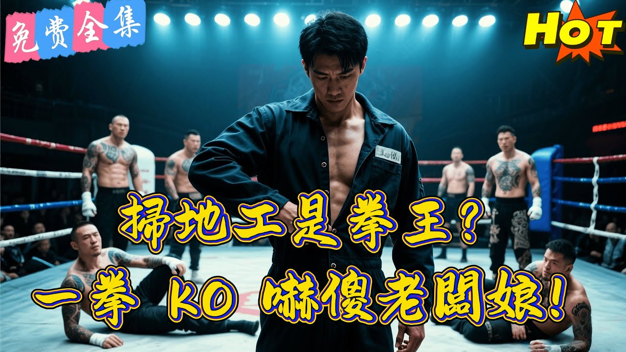 【全集】  黑幫上門踢館，打斷了所有教練的腿！危急時刻，角落裡的清潔工緩緩走上擂台：「你們一起上吧，我趕時間掃地。丨 王子行丨陳思珩    丨 短劇完整版