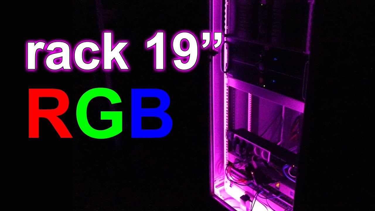 RGB LED w szafie rack 19