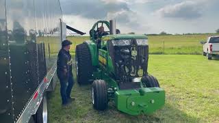 Tinker Toy John Deere Pro Stock Tractor Start up in Mound City, Missouri.  Kevin Masterson