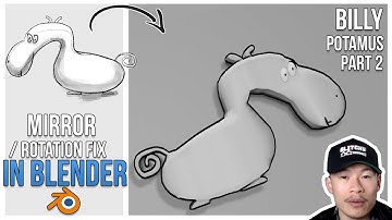 Mirror / Rotation Fix Part 2 - Low Poly 3D Game Character in Blender -2.2 Billy Potamus - Devlog 014