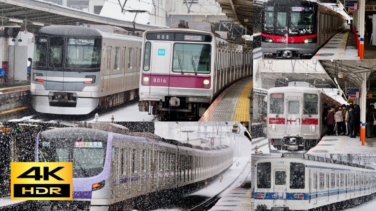 【4K】雪の東武鉄道(スカイツリーライン・アーバンパークライン) 2026.02.08