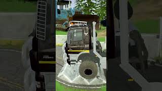SpinTires MudRunner | Truck Simulator Ep 402 | Log Truck Pulls Container Over 3 Sharp Bumps!