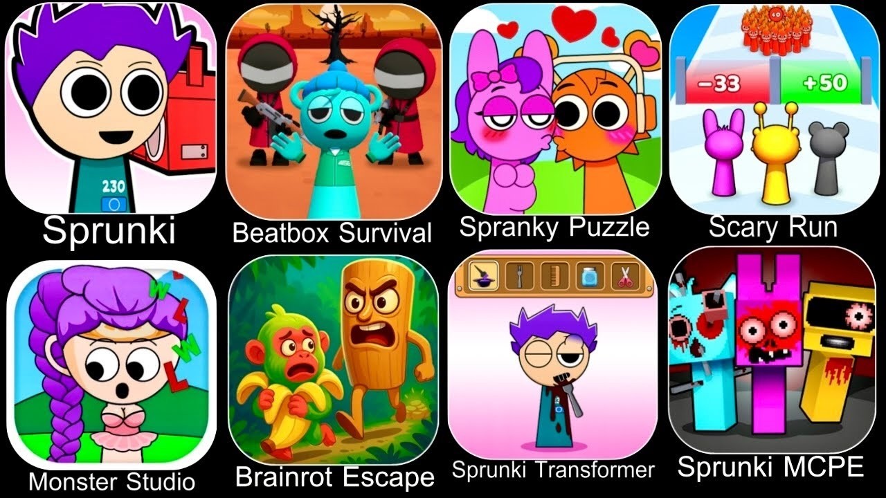 Roblox,Spranky Survival,Beat Duet, Scary Run,Spranky Transformer,Sprunky Run,SprankyRole Swap Puzzle