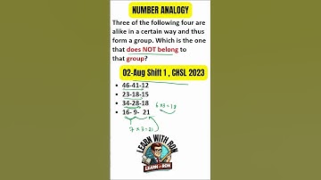 ODD ONE OUT Reasoning tricks 🔥 || SSC Reasoning tricks || UPSC , RBE , RPF , IBPS || #maths #shorts