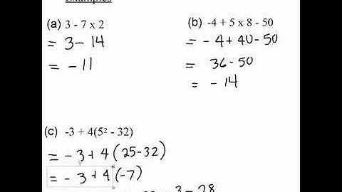Grade 7 Order of Operations with Integers Video