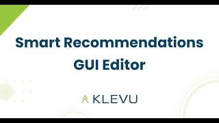 Klevu Recs GUI Intro