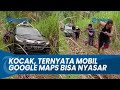 Viral momen lucu mobil google maps nyasar masuk ladang dan akhirnya dikerek puluhan warga