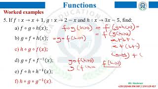 FUNCTIONS: Lesson 4: Composition of functions cont'd