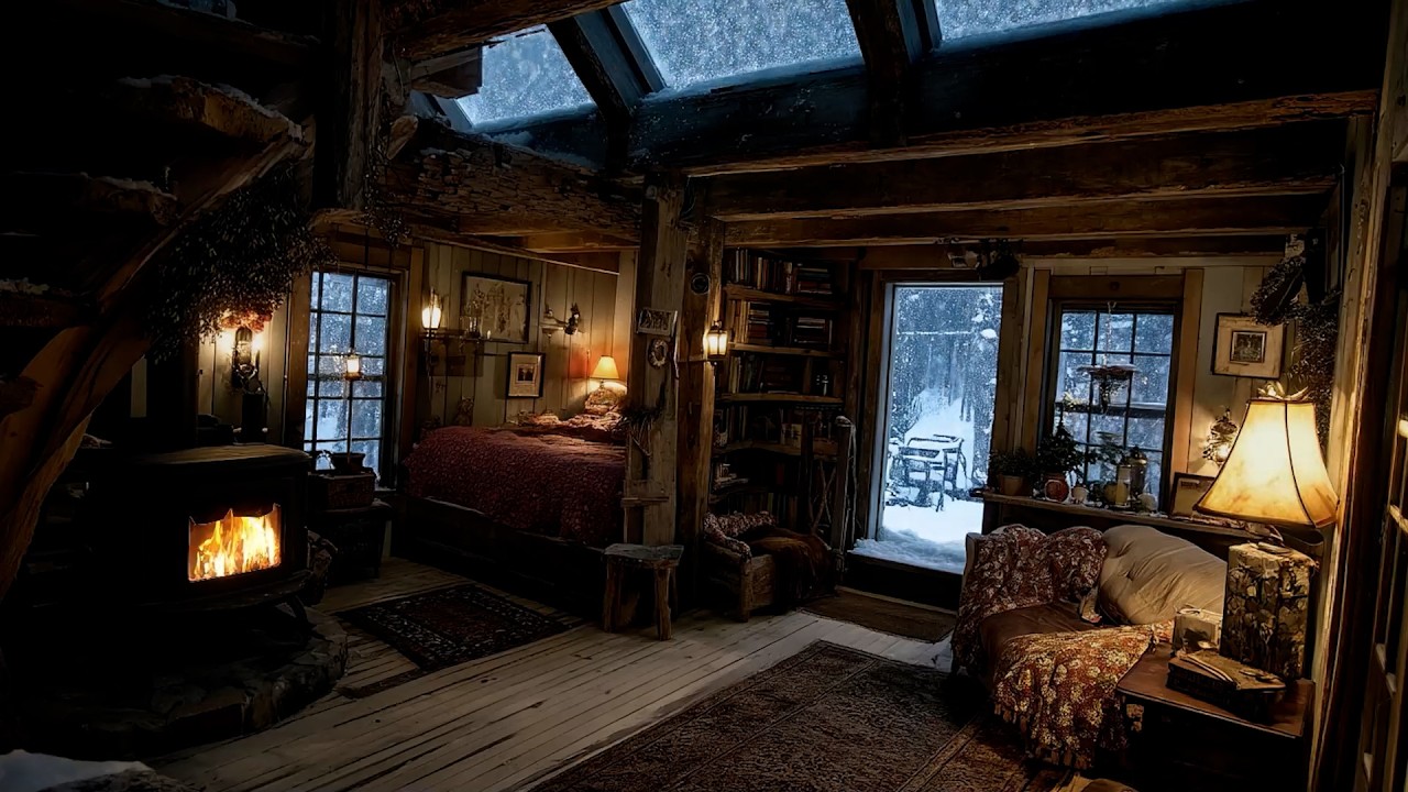 🔴Warm Air Folding Through Empty Doorways | Gentle Fireplace Ambience for Deep Sleep and Calm Ease