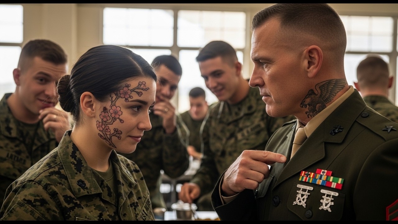 They Mocked the Tattoo on Her Face — Until the Marine Colonel Showed His Own | Emotional Stories
