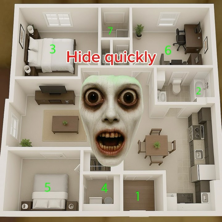 Choose a place to hide. Survive until the end. #hideandseek #survive #horror #game