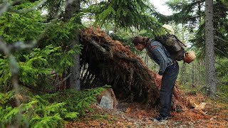 Follow me into the Forest🌲CATCH & COOK at my Bushcraft Shelter: Relaxing ASMR