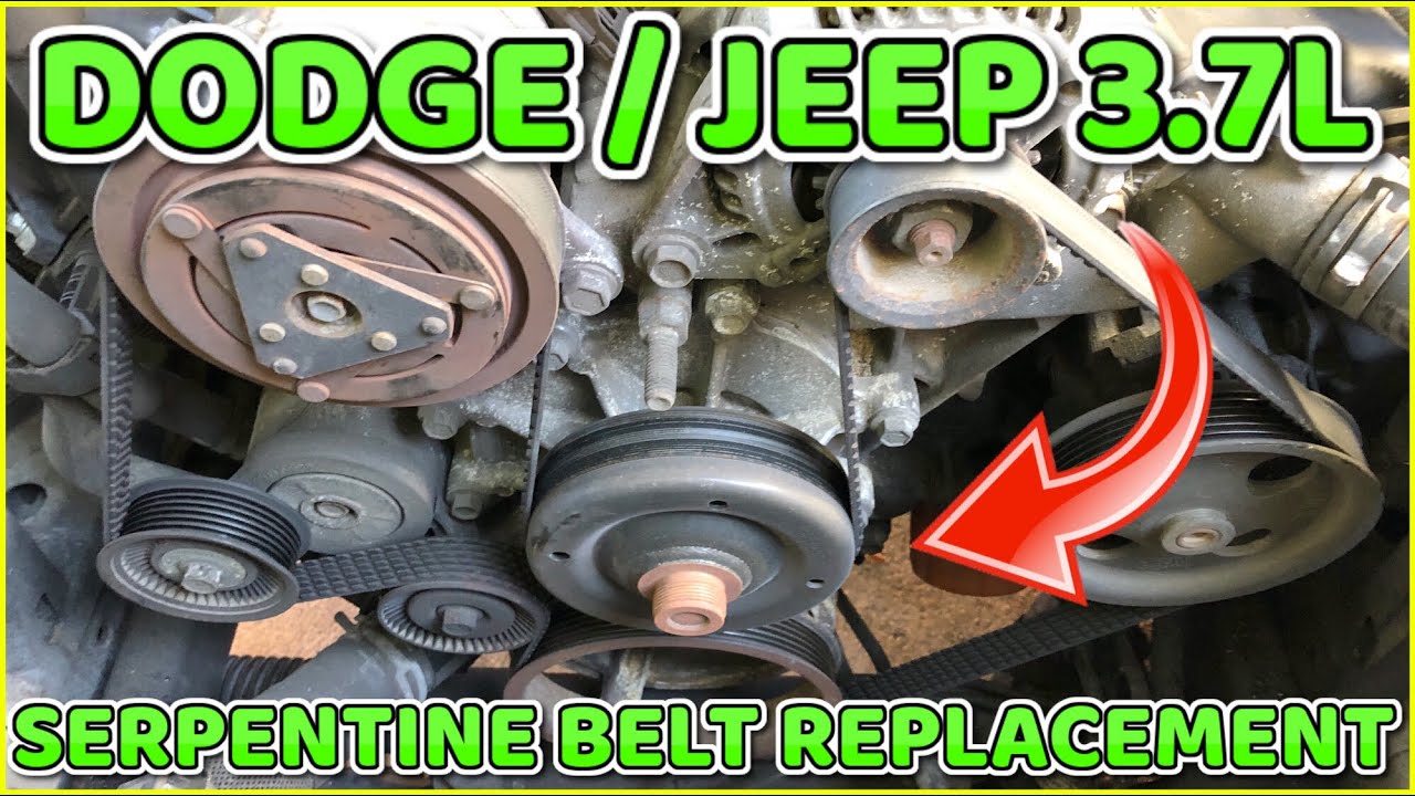 Dodge / Jeep  serpentine belt replacement 2008 - 2012 - YouTube