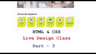 EventEase web layout Design part 3 | Event Category Section with HTML & CSS | Live Class Tutorial