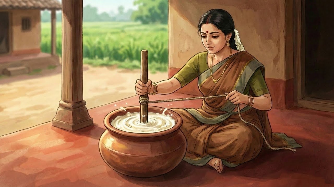 Authentic South Indian Village Afternoon🌾|Dry Fish Gravy&Traditional Buttermilk|Slow Rural Life EP4