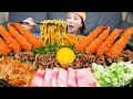 직접만든 🍜 대왕 마제소바 (ft. 이영자 섞박지) 새우튀김 먹방 Maza Soba Noodles &amp; Shrimp Seafood Recipe Mukbang ASMR Ssoyoung