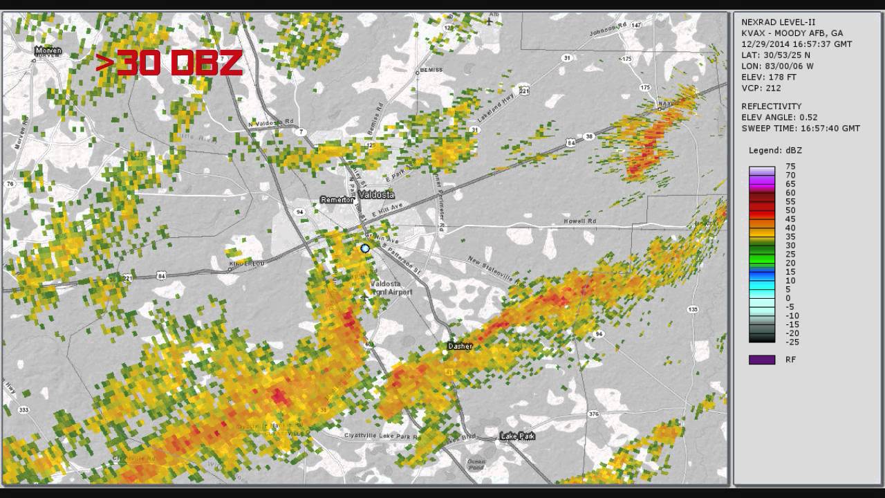 Doppler Radar Valdosta EF2 Tornado December 29, 2014 YouTube