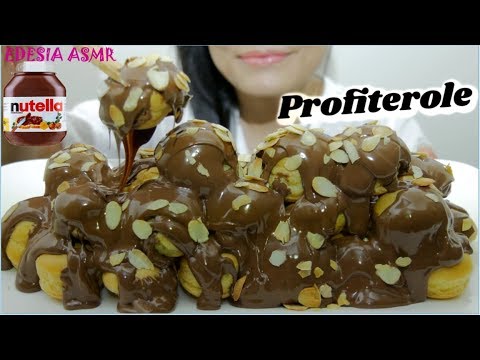 ASMR 咀嚼音☕Profiterole プロフィットロール 프로피테롤 먹방 鮮奶油巧克力泡芙 *EATING SOUND*