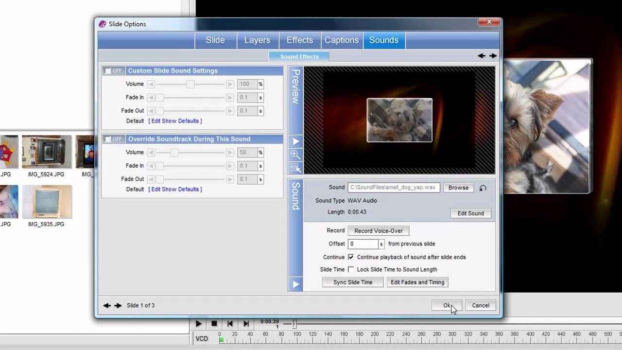 tutorialsystems Adding Multiple Sounds to a Single Slide in ProShow Gold