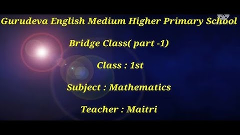 1st Standard Maths Bridge course Part 1 2021 22