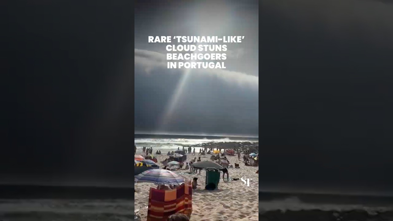 ‘Tsunami-like’ roll cloud in Portugal stuns beachgoers