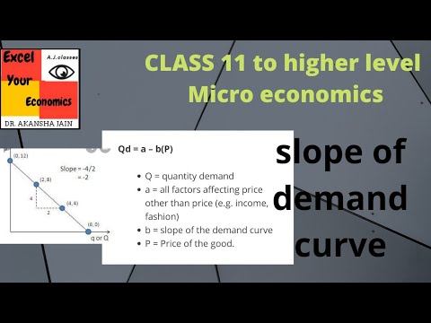 Slope of demand curve # 25,, linear demand curve