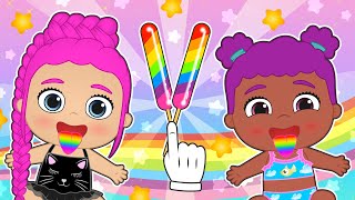 Babies Lily And Luna Magical Tongue Makeover Trying Color-Changing Ice Cream