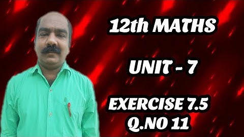 #71 | 12th Maths chapter 7 EXERCISE 7.5 Q.NO 11 online school online class e learning education