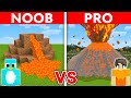 NOOB vs PRO: VOLCANO HOUSE Build Challenge in Minecraft