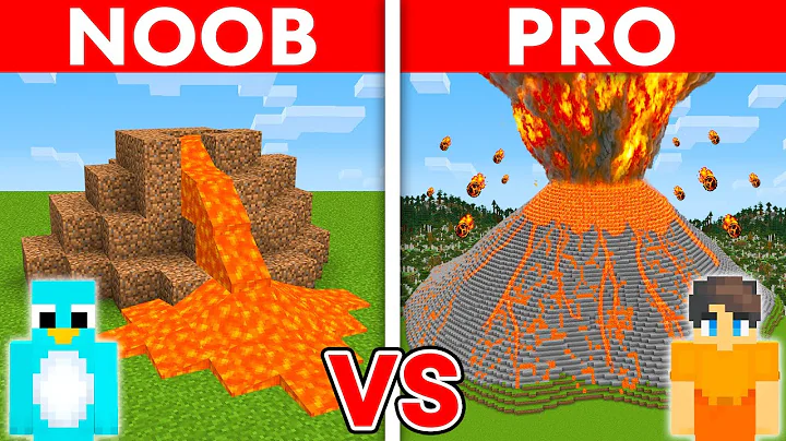 NOOB vs PRO: VOLCANO HOUSE Build Challenge in Minecraft