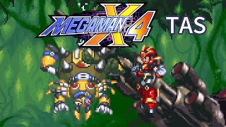 Mega Man X4 "X, Ultimate Armor" TAS by HappyLee - part 2 [Magma Dragoon & Web Spider & Colonel]