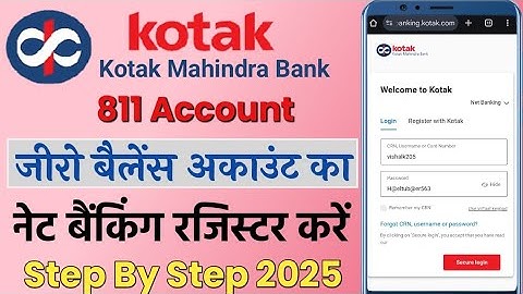How to Register for Kotak 811 Account Net Banking | Kotak Mahindra Bank Internet banking Registraton