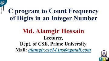 Code for Love-27, C program to count frequency of digits in an integer with proper description