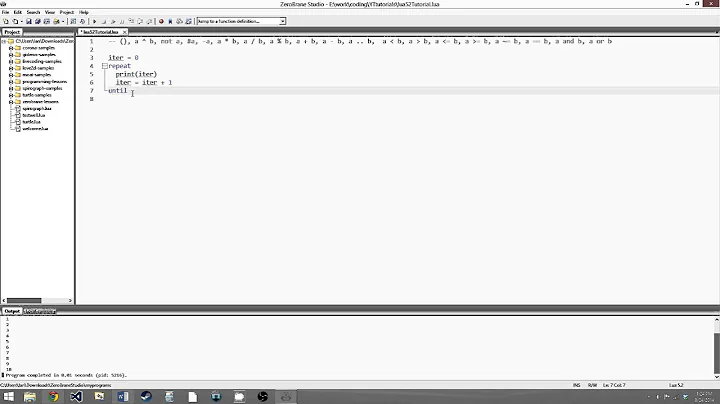 Lua 5.2 Tutorial 4: Loops