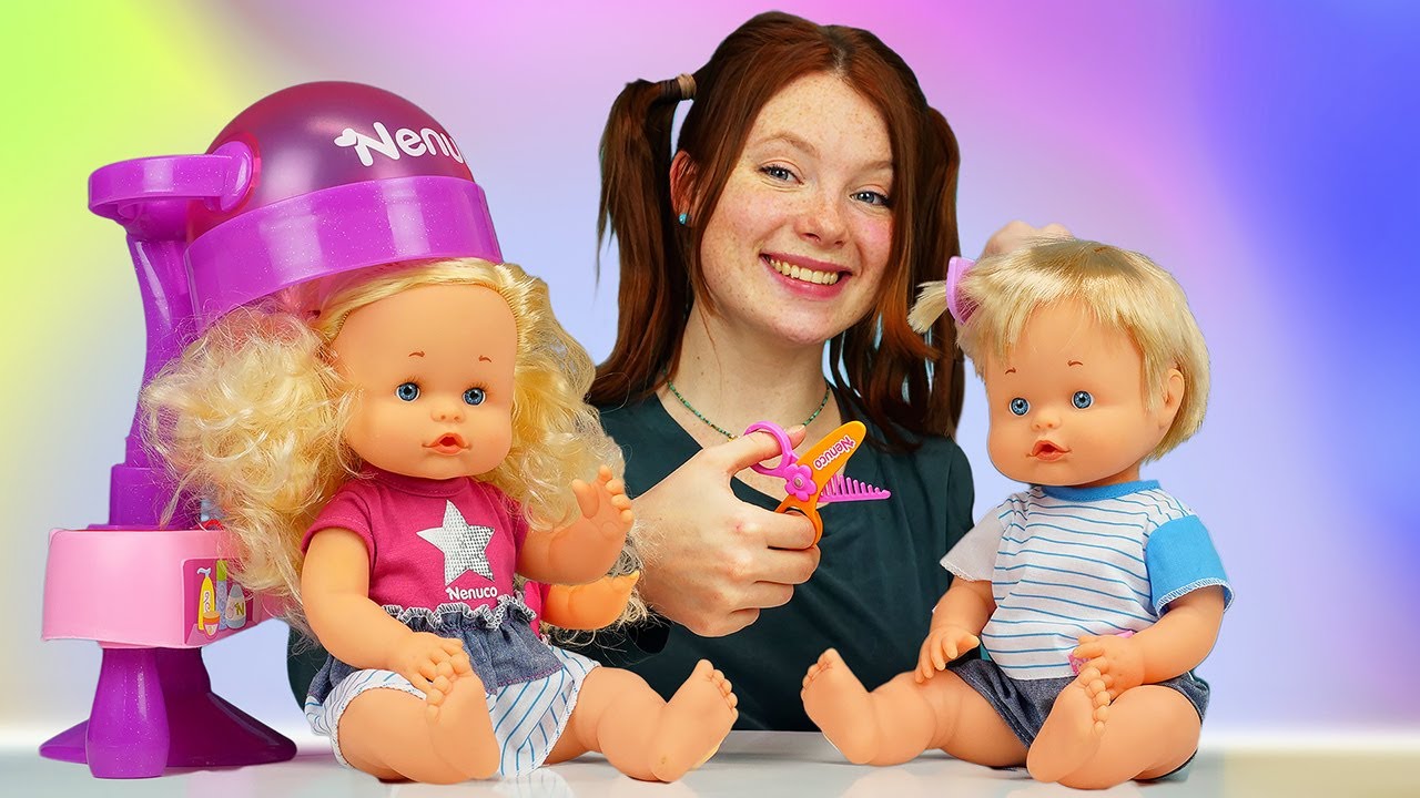 Puppen Videos für Kinder. Ein Tag mit Nenuco Puppen Paul und Paula