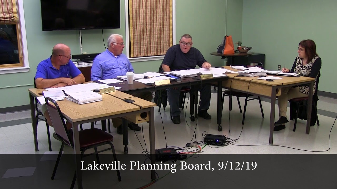 Lakeville Planning Board, 9/12/19 YouTube