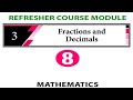 8th Maths  Refresher Course Answer Key Unit 3