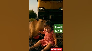 Capybara cứu bé gái thoát khỏi tai nạn tàu hỏa! #capybara