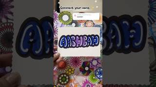 Aasbah Name Art 💙💜 | Easy Bubble Calligraphy Tutorial #shorts