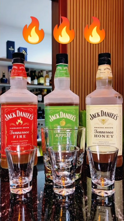 JACK DANIEL'S FIRE, APPLE, HONEY #whisky #drink #vairalvideo #jackdaniels #bar