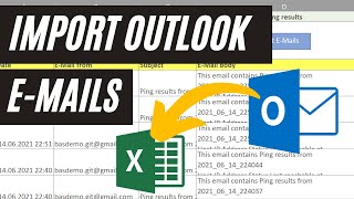 How to import E-Mails from OUTLOOK to EXCEL 2016 file  using VBA | Build you own Ping Tester #10