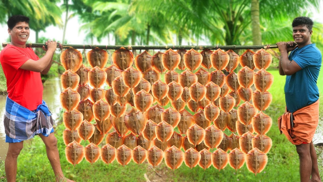 STINGRAY FISH FRY | 100 Stingray Fish Cutting and Cooking | Stingray Fish Grilled