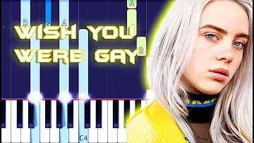 Billie Eilish - Wish You Were Gay Piano Tutorial EASY (Piano Cover)