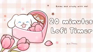 20 minutes- Relax & study with me Lofi | Valentine bunny #timer #20minutetimer #lofi #relaxing #calm